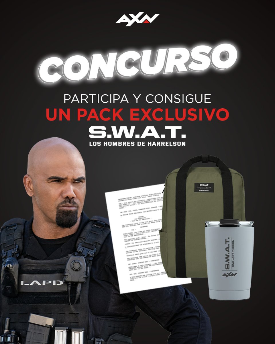 ¡CONCURSO! - Vive el final de temporada de #SWATAXN con nosotros. Te traemos un pack exclusivo de #AXN. Para participar: 👉 Sigue a @axn_espana 👉 Describe S.W.A.T. en tres palabras Participa hasta el 3 de junio a las 23:59h. ¡Suerte! 🍀 BBLL: bit.ly/3wWLKBI