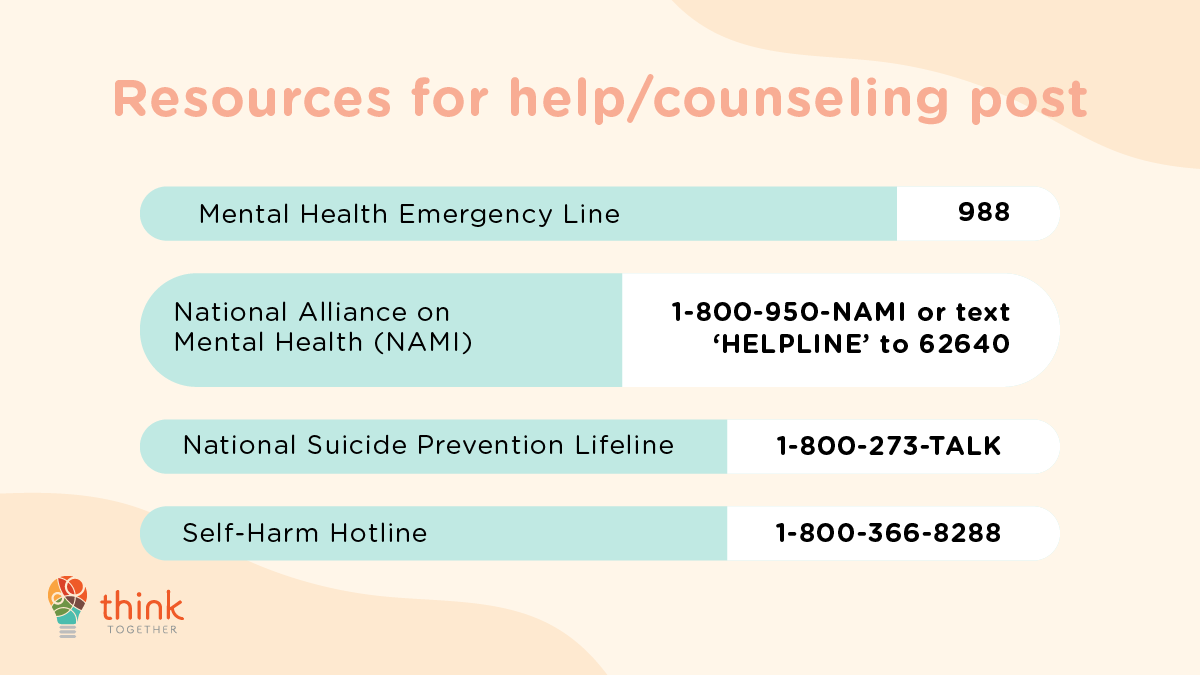 Mental health is a continuous journey, but you don't need to do it alone. 🤝 Here are hotlines to get additional help if you or someone you know needs to talk to someone. 🤳

#mentalhealthawarenessmonth #hotline #talk #mentalhealth #california #education #changingtheodds