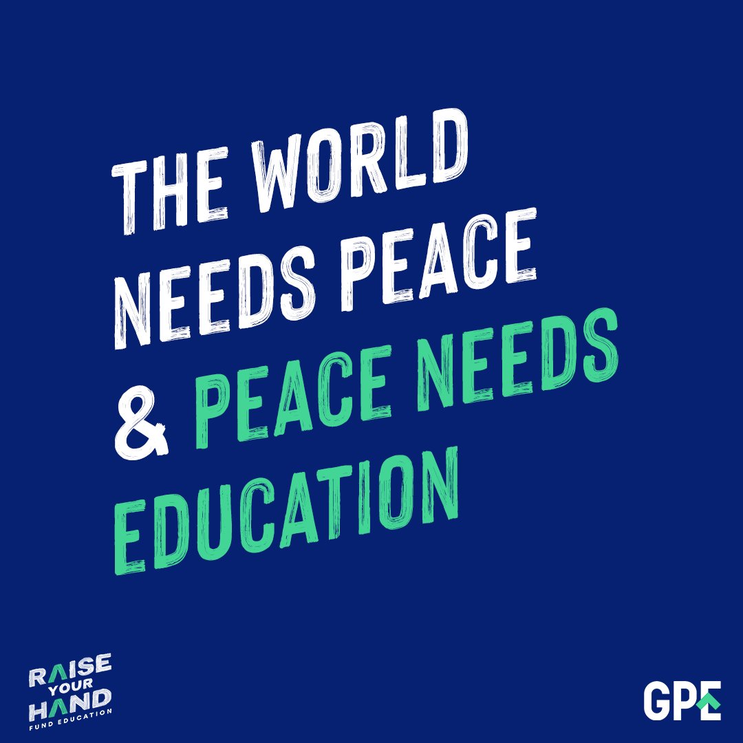 Education contributes to peace, and peace to education. When countries invest in quality education, they invest in societies with more opportunities to thrive, build human capital and become more stable. #FundEducation