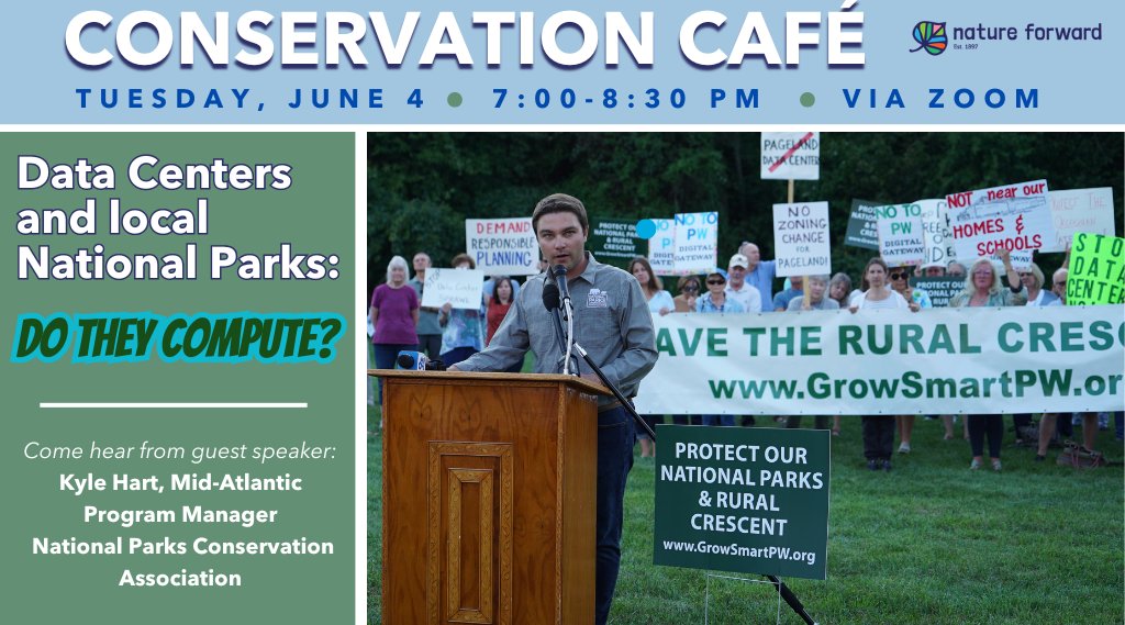 Let's keep the conversation going around conservation! The June Conservation Café speaker is @NPCA's Kyle Hart, Mid-Atlantic Program Manager. Join us Tuesday June 4. Details: bit.ly/4bE6z40