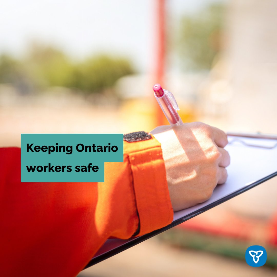 🦺 Did you know? From April 1, 2024, to March 31, 2025, our ministry officials are inspecting workplaces across Ontario so workers can stay safe on the job. 
 
Learn more: ontario.ca/page/health-an…

#Ontario #Healthandsafety