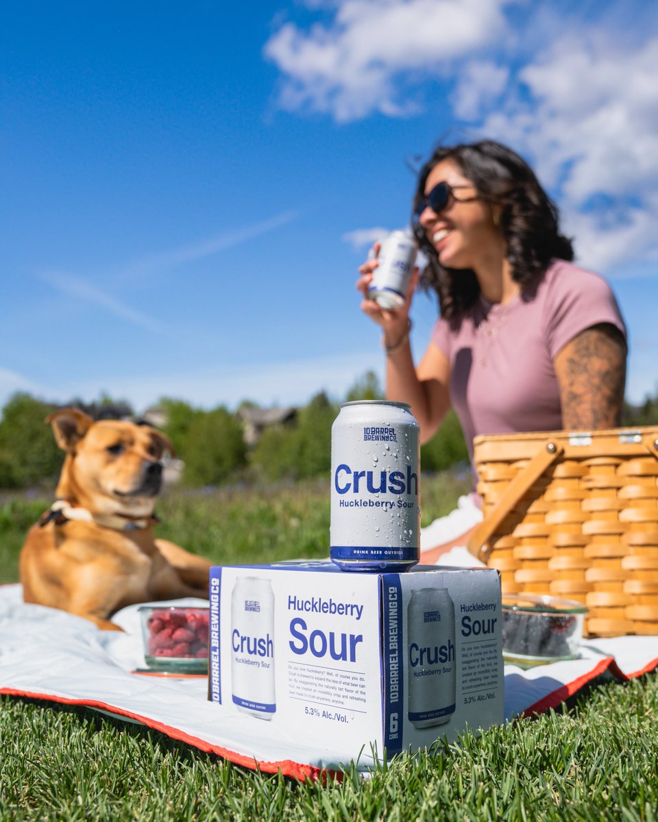 10BarrelBrewing's tweet photo. This one’s for all you Crush lovers 😎🍻 Introducing our latest flavor of the Crush lineup: Crush Huckleberry Sour. 

5.3 % ABV | 9 IBU

#DrinkBeerOutside #10BarrelBrewing https://t.co/FeFCnmlDy0
