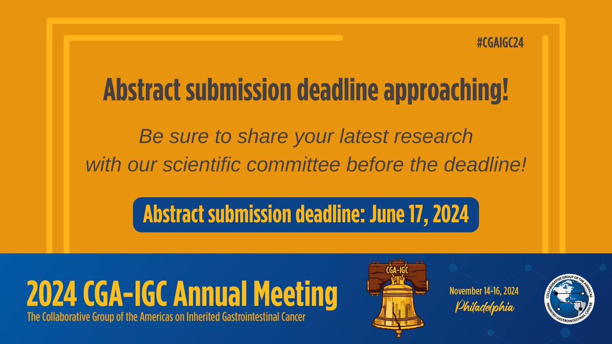 The abstract submission deadline for #CGAIGC24 is coming up in a few weeks! Be sure to share your latest research with our scientific committee by the deadline. Submit now 👉 bit.ly/3VEPyl5
