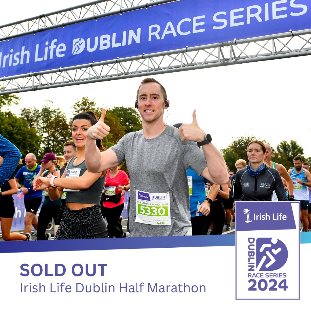 The <a href="/IrishLife/">Irish Life</a> Dublin Half Marathon is SOLD OUT 🎉

If you missed out .. a transfer window for entrants will be provided for the first time from Wed July 24th to Mon August 26th. Details will be announced closer to the time 🙌🏼

#IrishLifeDublinRaceSeries #PowerOfSupport