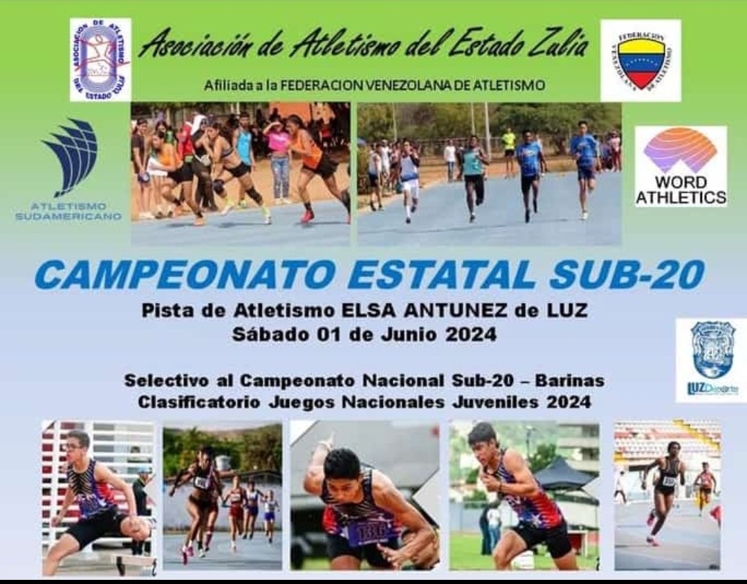 Estradacandanga's tweet photo. 🇻🇪 📢 ¡Informo al Pueblo del Municipio #Lagunillas Edo #Zulia
Nuestro pueblo tendrá participación en el CAMPEONATO ESTADAL SUB-20
LUGAR: Pista de Atletismo Elsa Antunez de LUZ #Maracaibo
Fecha: Sábado #1Jun
Por la prueba reina: 100 metros planos
Manuel Estrada
#GeneracionDeOro https://t.co/O8WLJmLM8s