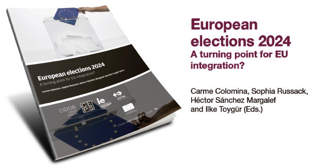 CidobBarcelona's tweet photo. “European elections 2024. A turning point for EU integration?”, in view of the EU elections, this new #CIDOBMonograph analyses the impact of the elections on the political agenda and describes the electoral outlook in various member states #9J #CERV
🔗https://t.co/VlYIF0eHw8 https://t.co/OhbKrSPdOs