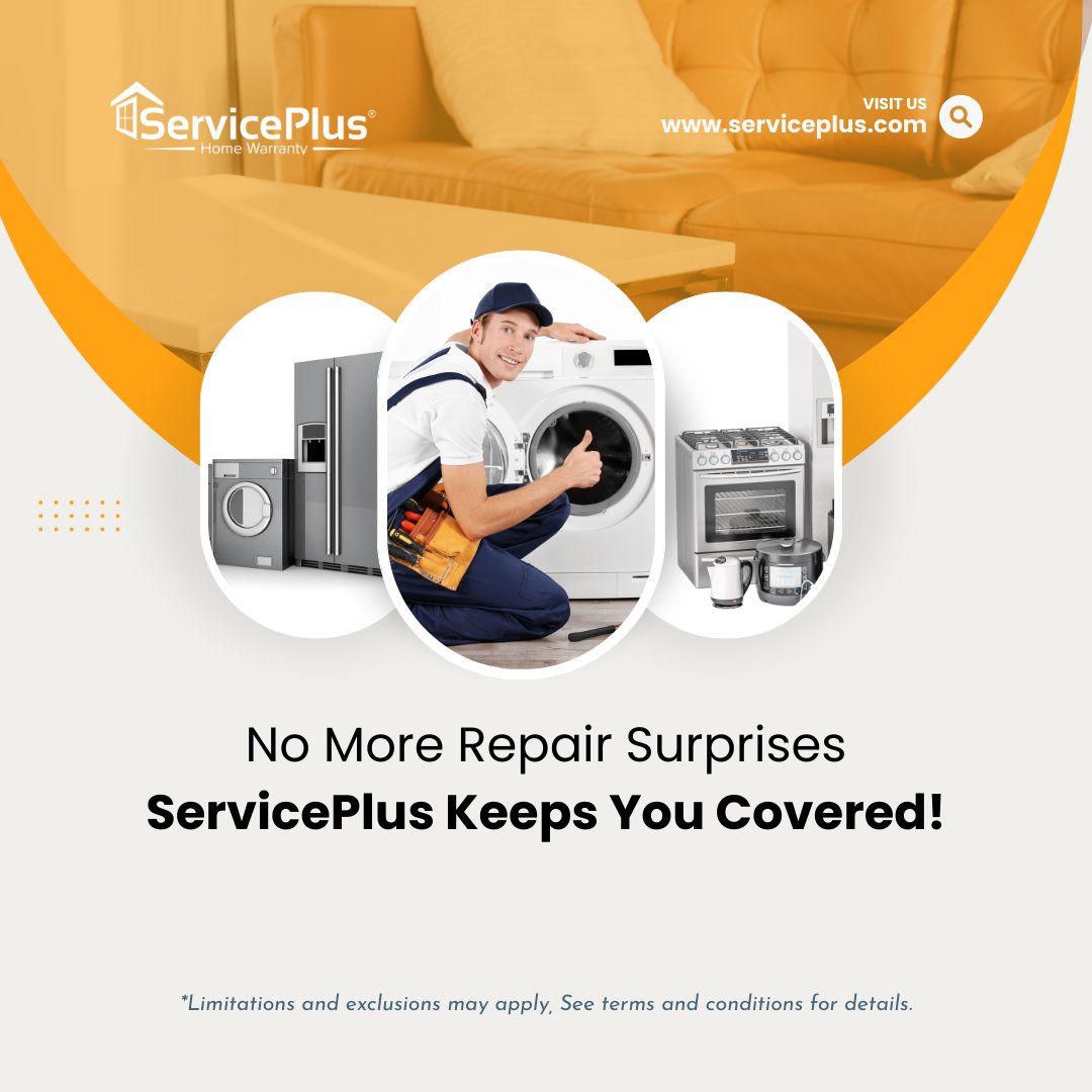 ServicePlusHW's tweet image. Say goodbye to unexpected repair surprises &amp;amp; embrace worry-free living with ServicePlus Home Warranty – your shield against unforeseen home expenses. #Serviceplus got you covered. Visit: servicplus.com #HomeRepairs #HomeWarranty #Homeappliances #homemaintenance