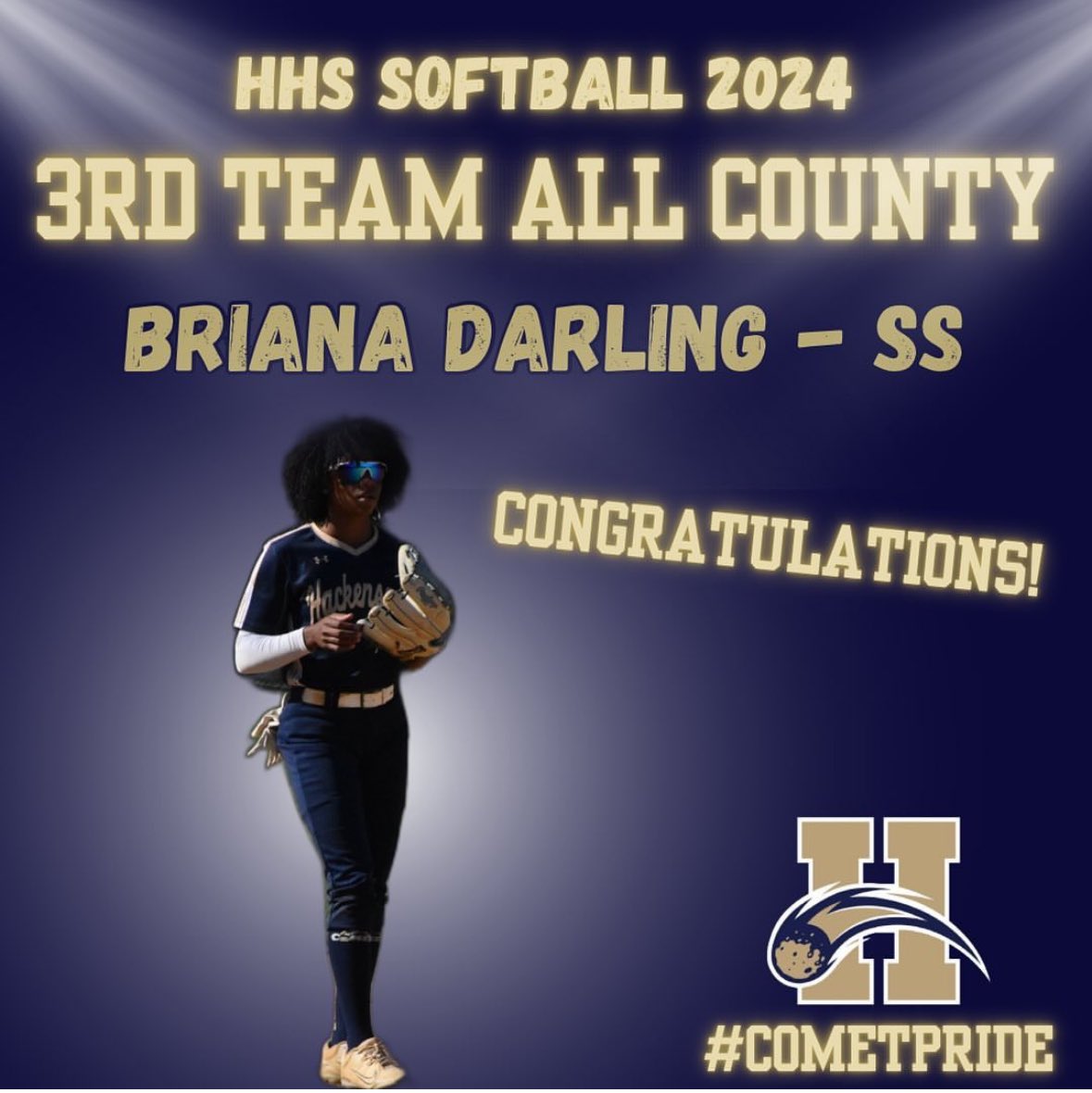 Congratulations @BrianaDarling08 well deserved, unbelievably dynamic player, with a bright future ahead #CometPride @GordonScooter @HackensackAthl1 @HHSComets @NJHEISTSOFTBALL
