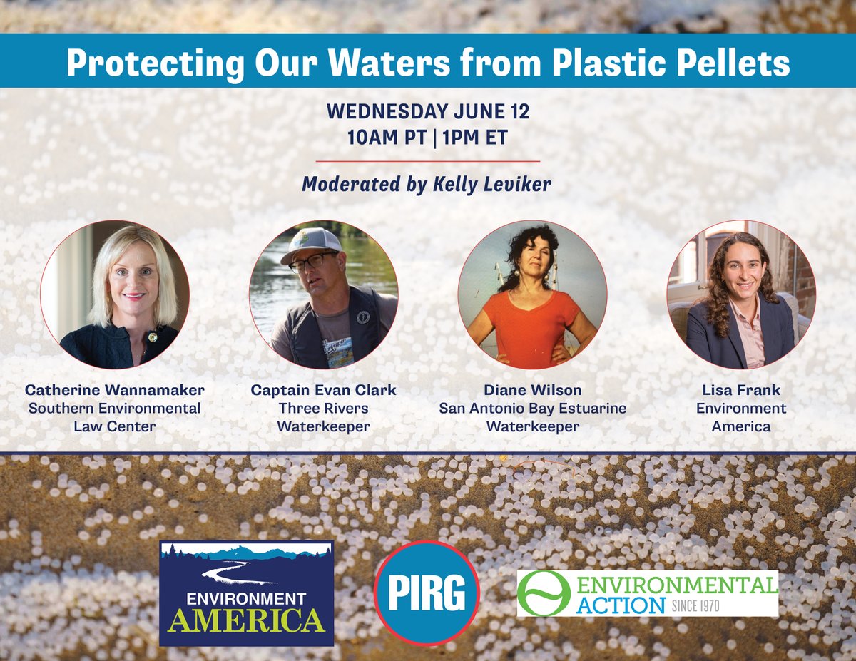 From the Gulf of Mexico to the Ohio River plastic pellets are polluting our environment. Join us for “Protecting our Waters from Plastic Pellets” Wed 6/12 at 10am PT to learn how communities are fighting back. RSVP: bit.ly/PlasticPellet @selc_org @3RWaterkeeper @SABWaterkeeper