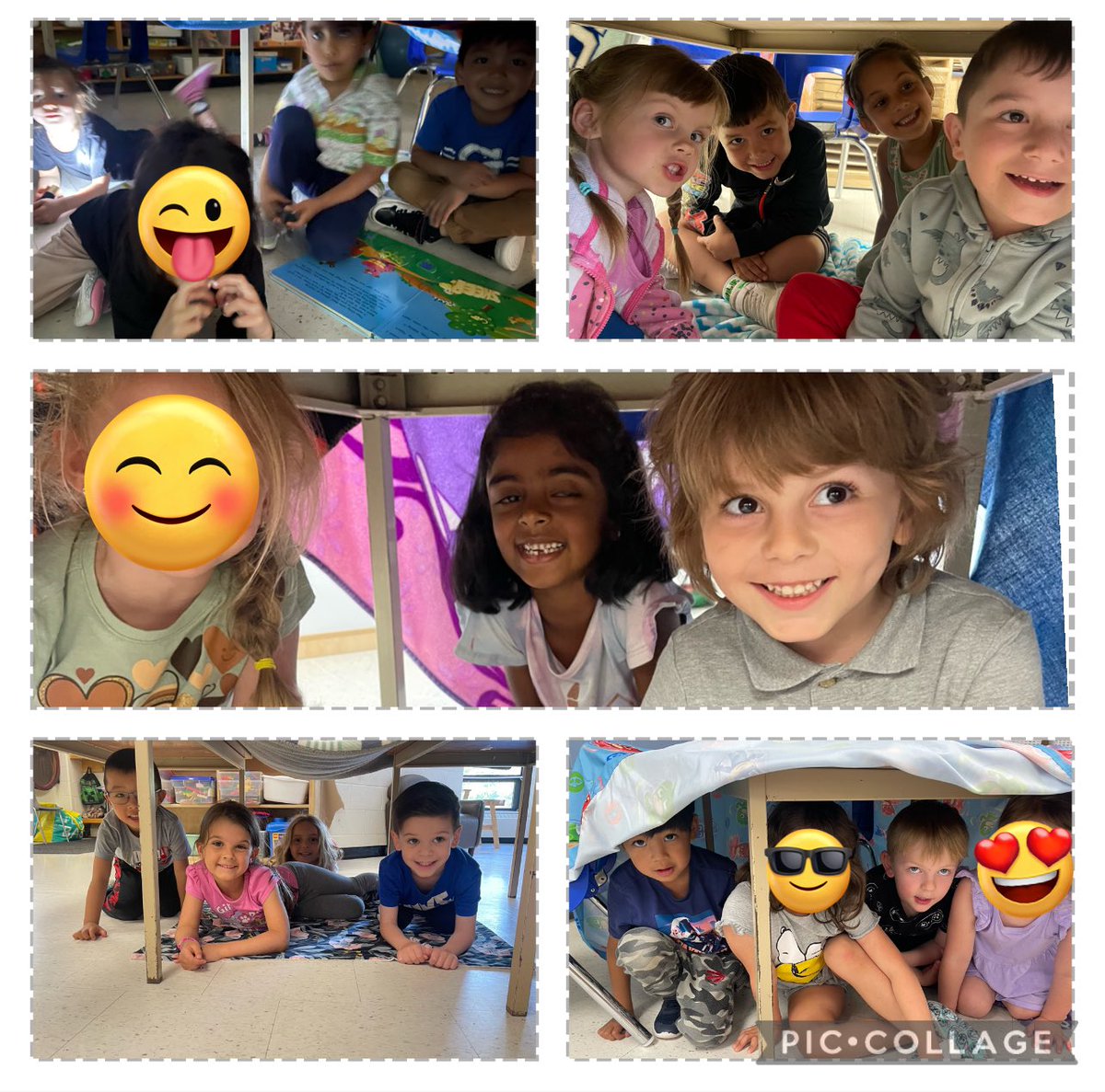 Today was F for forts and flashlights! Students had fun working with one another to create a fort.