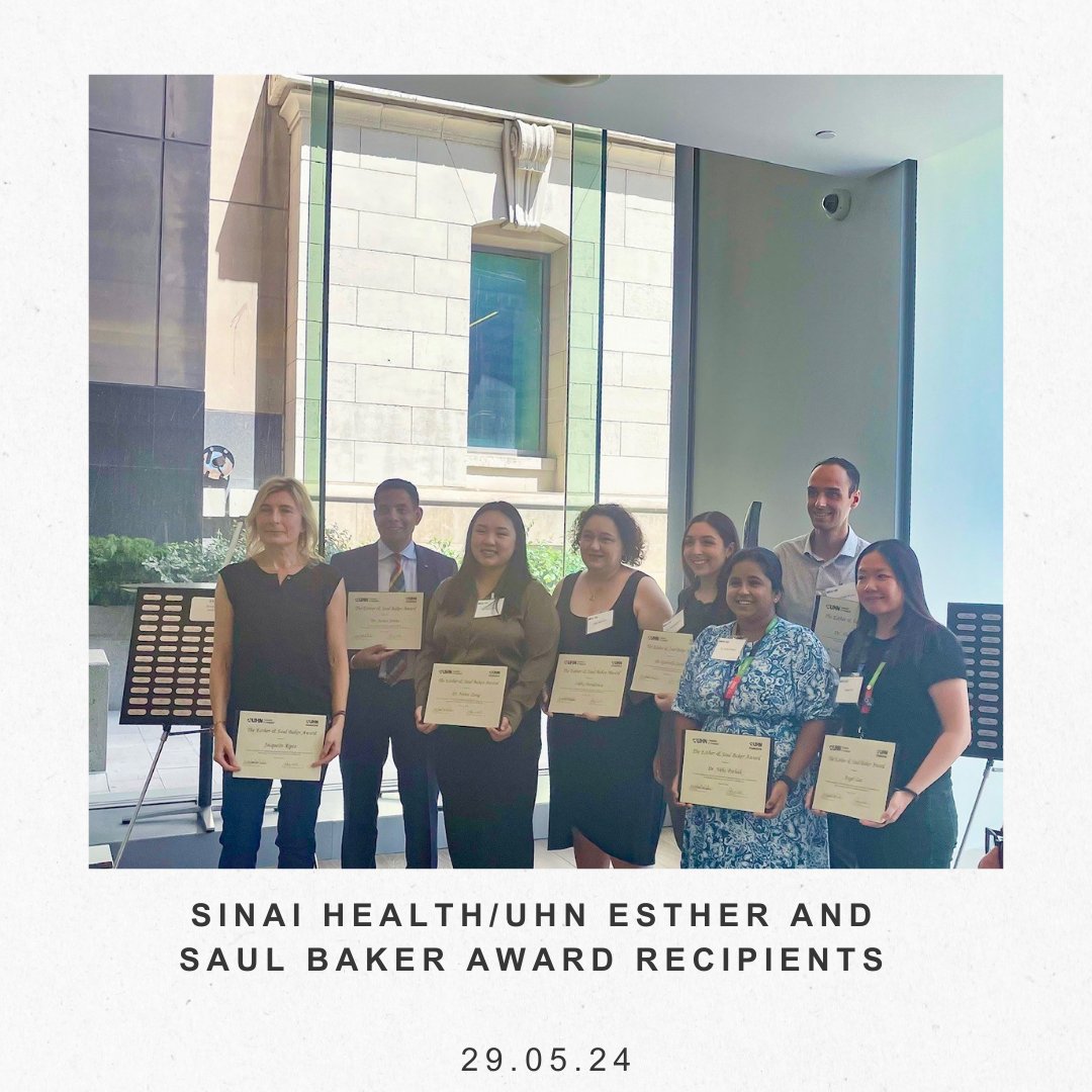 Congratulations to all the recipients of the 2024 Esther and Saul Baker Awards! We are so proud of your dedication to geriatric medicine and advancing healthcare for all! To check out our complete recipients list, go visit our website at sinaigeriatrics.ca/sh-uhn-geriatr…