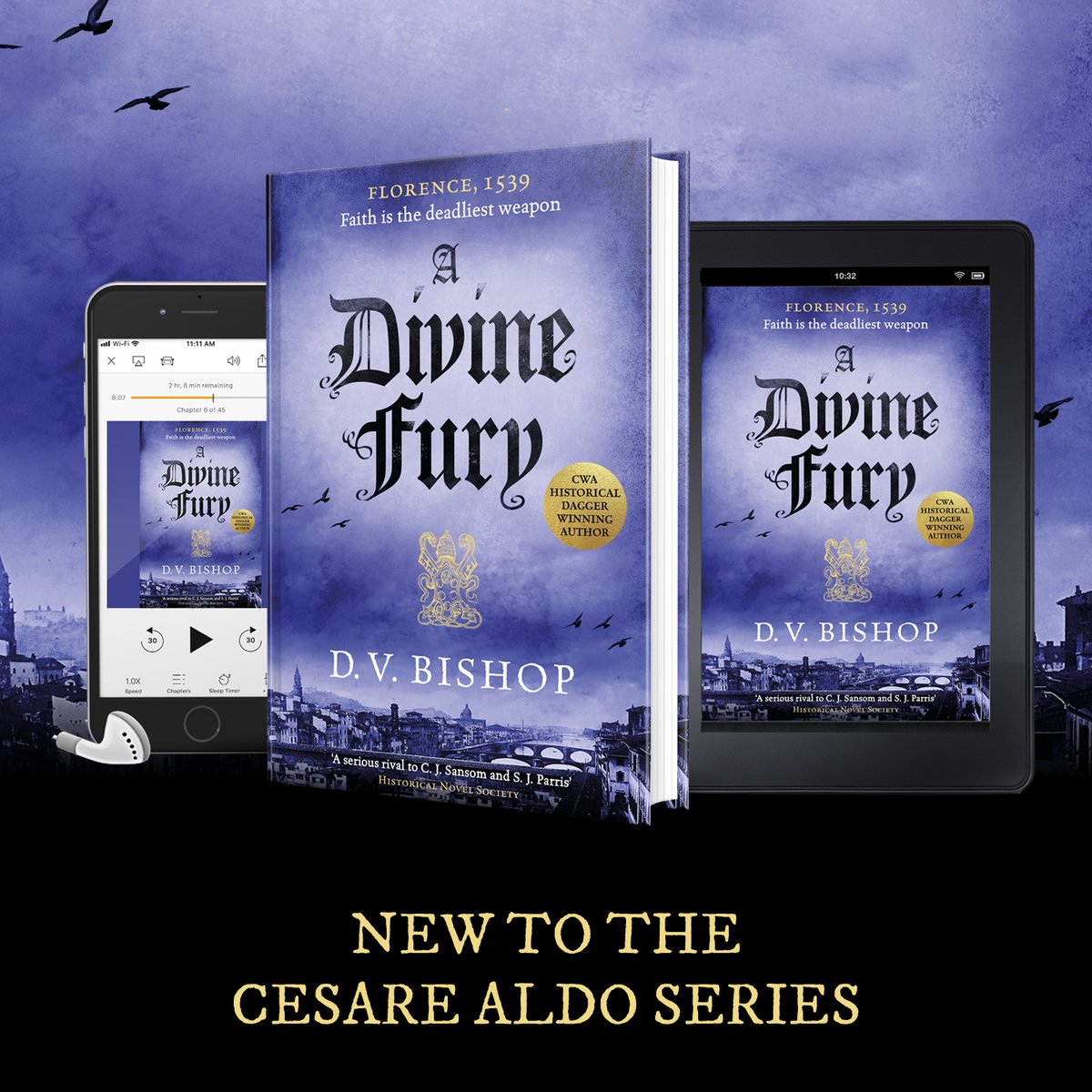 21 days until A DIVINE FURY - my new #CesareAldo historical thriller set in Renaissance Florence - is unleashed in audiobook, hardback & ebook! @panmacmillan