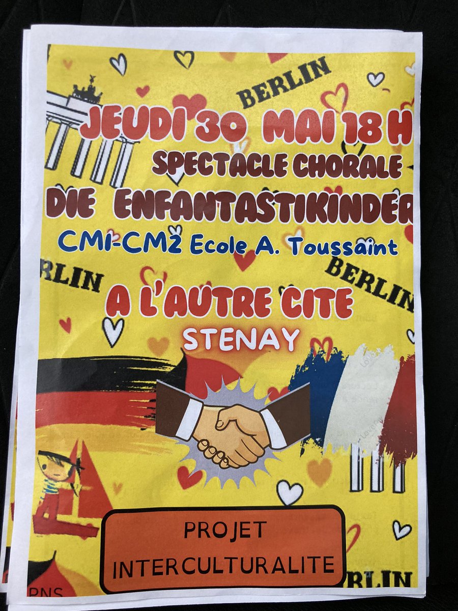 Magnifique concert inter culturel en allemand et français par les Cm1 Cm2 de l école Albert Toussaint de stenay . Un grand bravo ! <a href="/ien_stenay/">IEN Stenay</a> <a href="/fredmaur54/">Frederic MAURICE</a>