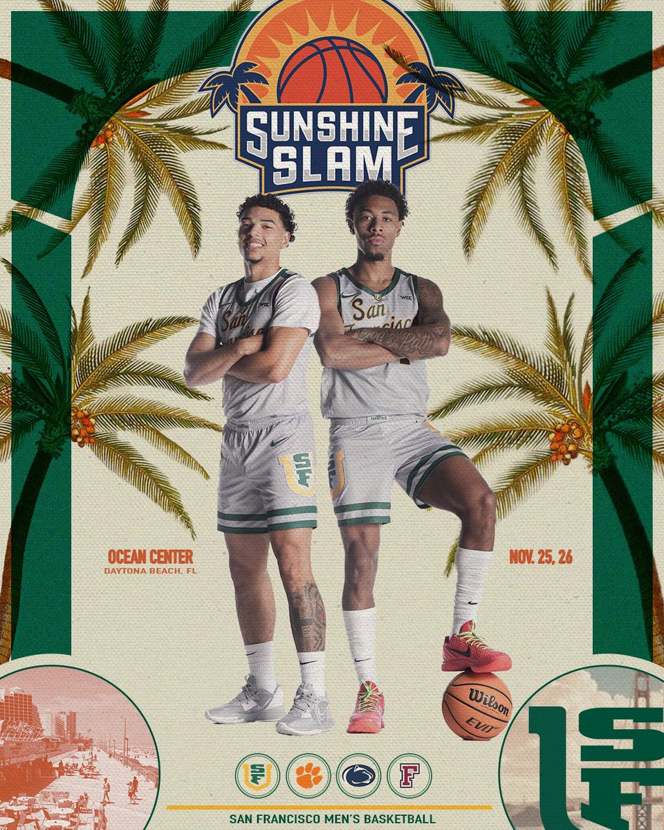 𝘿𝙖𝙮𝙩𝙤𝙣𝙖 𝘽𝙚𝙖𝙘𝙝 🌴 

The green and gold are set to compete in the 2024 @thesunshineslam !  

📰Full Release: rb.gy/pskpc7 

#USFDons | #WCChoops