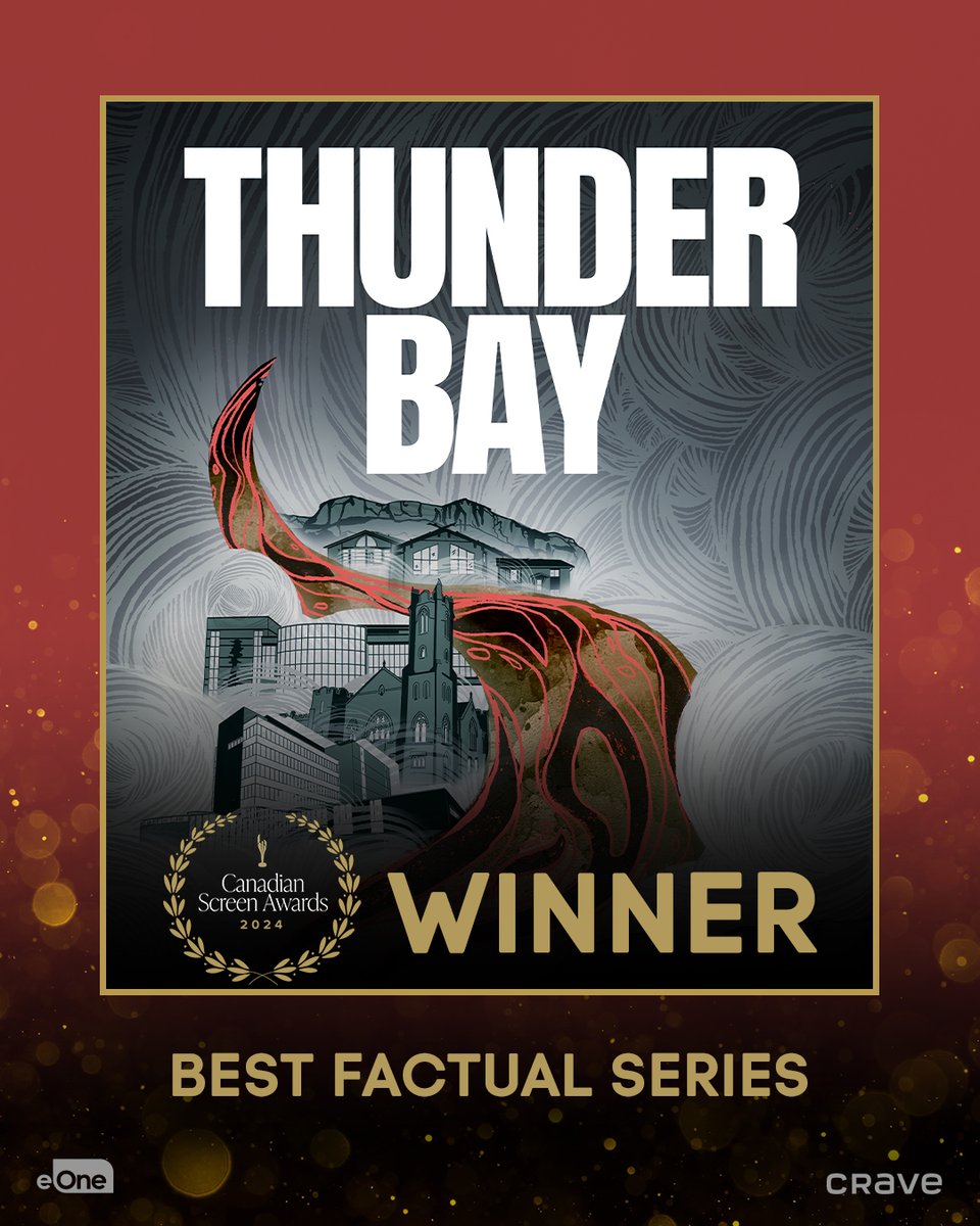 Congratulations to #ThunderBay! Winner of Best Factual Series #CdnScreenAwards 🍁🏆 🎬