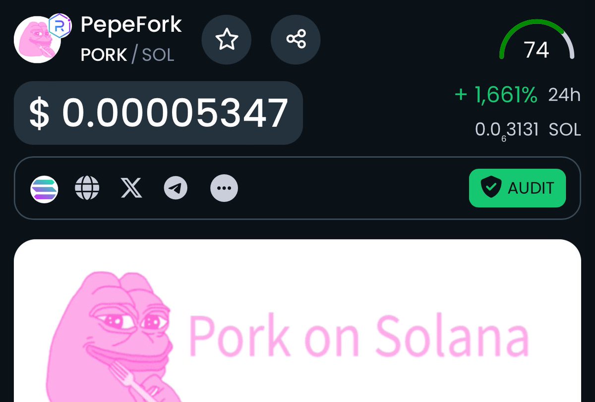 porkcoin_sol's tweet photo. $PORK on Solana is now updated on dextools!

https://t.co/ZgTfkdk03l

Ready for take off🚀🐽 https://t.co/oHD0Ygdoy1
