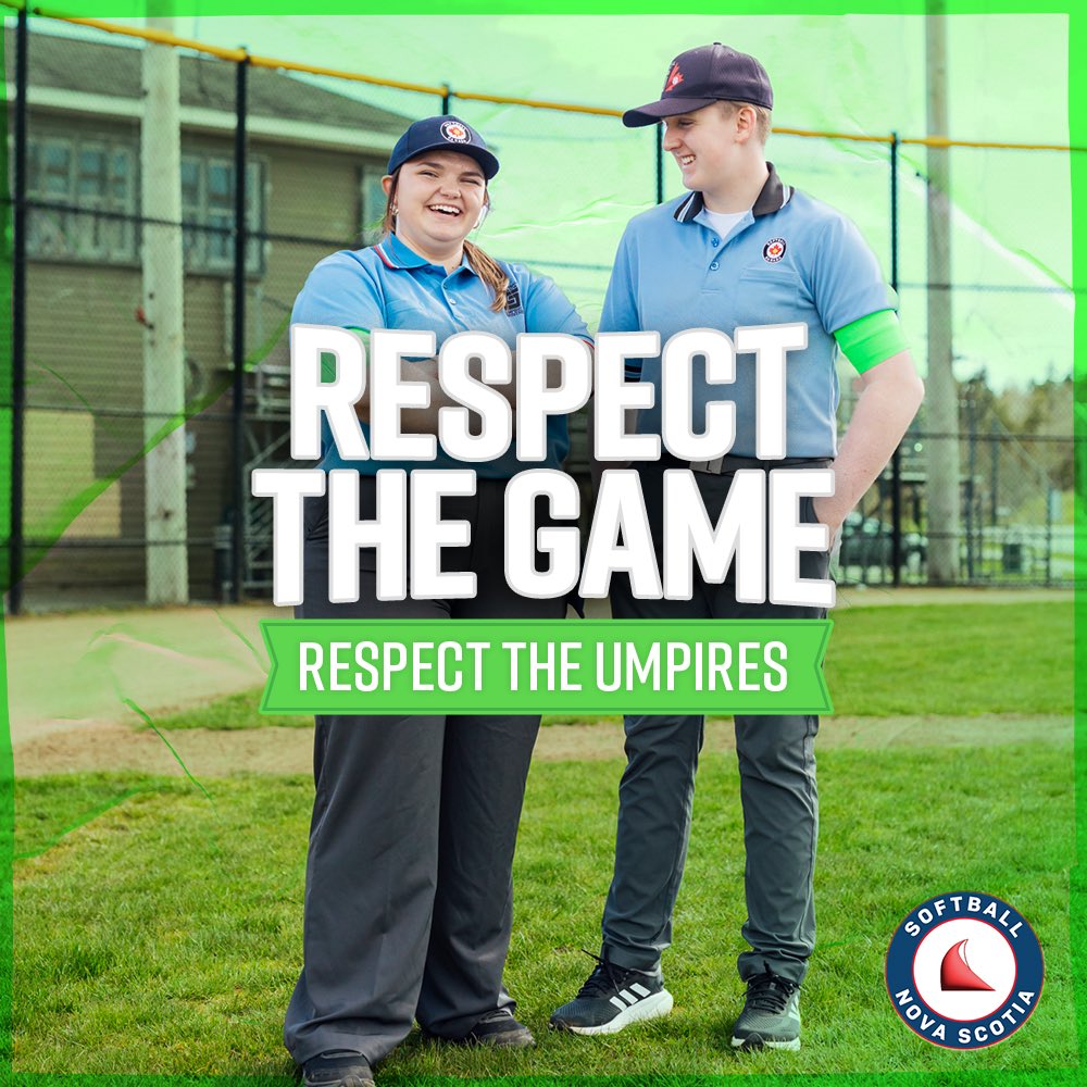 Softball_NS's tweet image. Softball is losing umpires at an alarming rate. Abuse coming from athletes, coaches, and spectators is the main reason.
 If you see the Green Armband, it means they're learning the game, just like the players. 
Let's create a positive environment for everyone in sport.