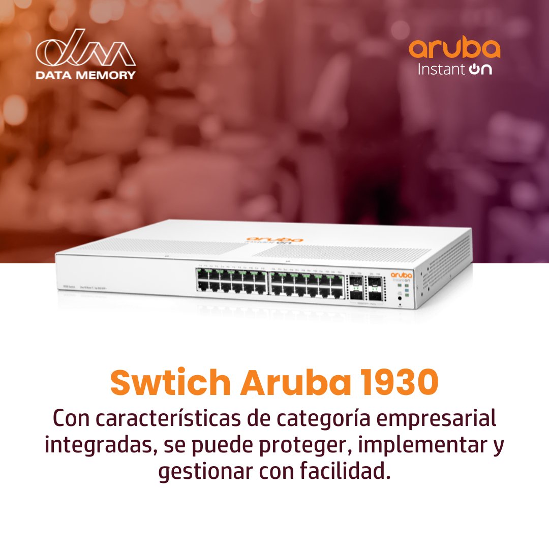 data_memory's tweet image. Switches Aruba 1930: Conectividad confiable y segura para tu empresa. #Aruba1930 #RedSegura