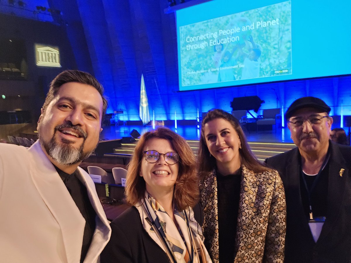 Farrah and I with the awesome team from @Technicolor - Caroline and Biren at the @UNESCO headquarters in Paris.. at the launch of our new French-English song -LIFE.