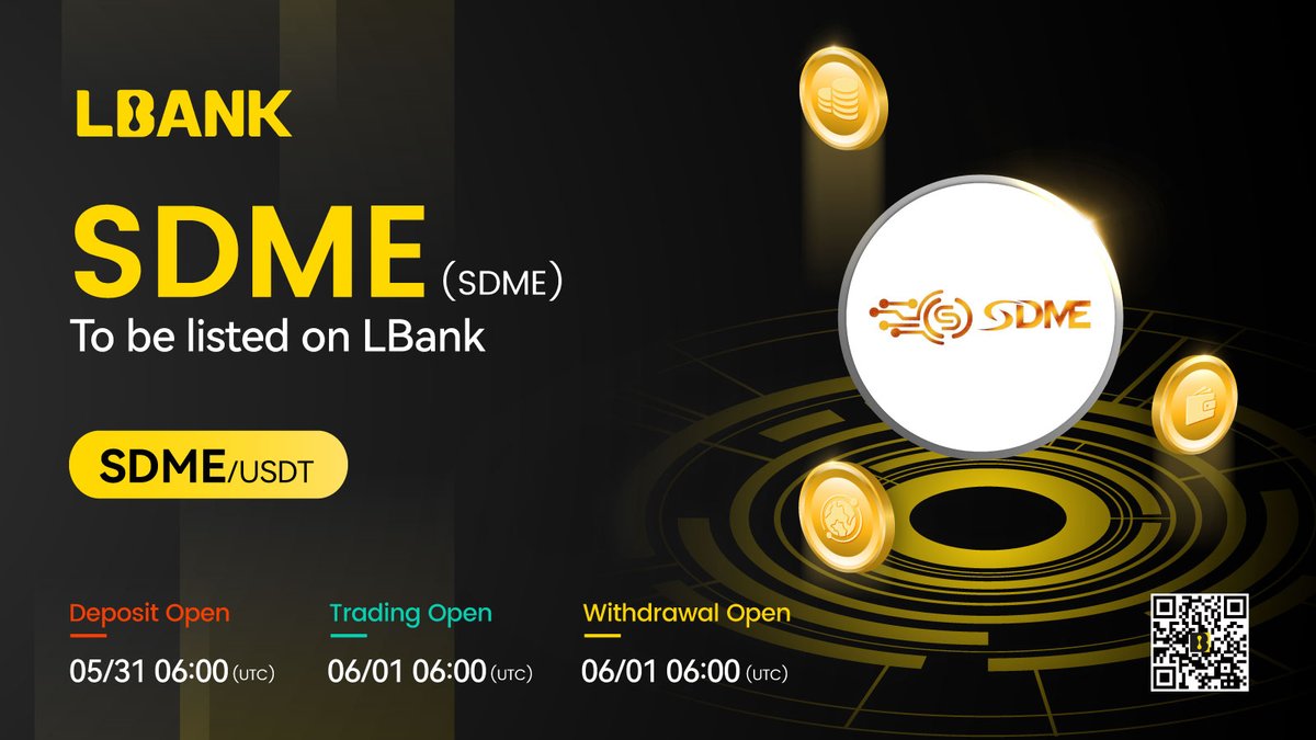 Jacob_james656's tweet photo. Just heard that $SDME will be listed on @LBank_Exchange on June 1st (UTC)!

This exciting project has great potential for future uses.

I'm interested and adding $SDME to my watchlist!

#NewListing #SDME #LBank #LBankAngel https://t.co/Jcs1tfLyQB