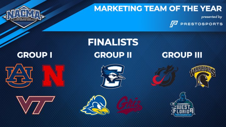 2024 #NACMA Marketing Team of the Year, presented by <a href="/PrestoSports/">PrestoSports</a> Finalist!

Full details: nacda.com/news/2024/5/30…