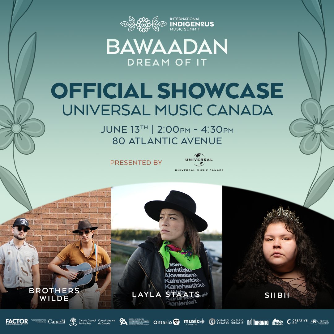 Join us June 13th for the official showcase at UMC The Academy! ft the talented <a href="/brotherswilde/">Brothers Wilde</a>, <a href="/laylastaats/">Layla Staats Official</a>  &amp; SIIBII 🌟Presented by Universal Music Canada! Doors open at 1:30pm, show begins at 2 *limited tickets will be available at the door* register TODAY 🔗 in bio #IIMS2024