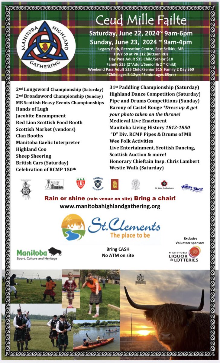 MBGathering's tweet photo. Scottish food in arena  (Saturday &amp; Sunday)
Indigenous Kitchen (Sunday)
Wallace from Kilt &amp; Cone (Saturday &amp; Sunday)
Scottish market with vendors inside arena &amp; outdoors
#Swords #scottish #highland #heavygames #pipesanddrums https://t.co/6hJd6RAO25