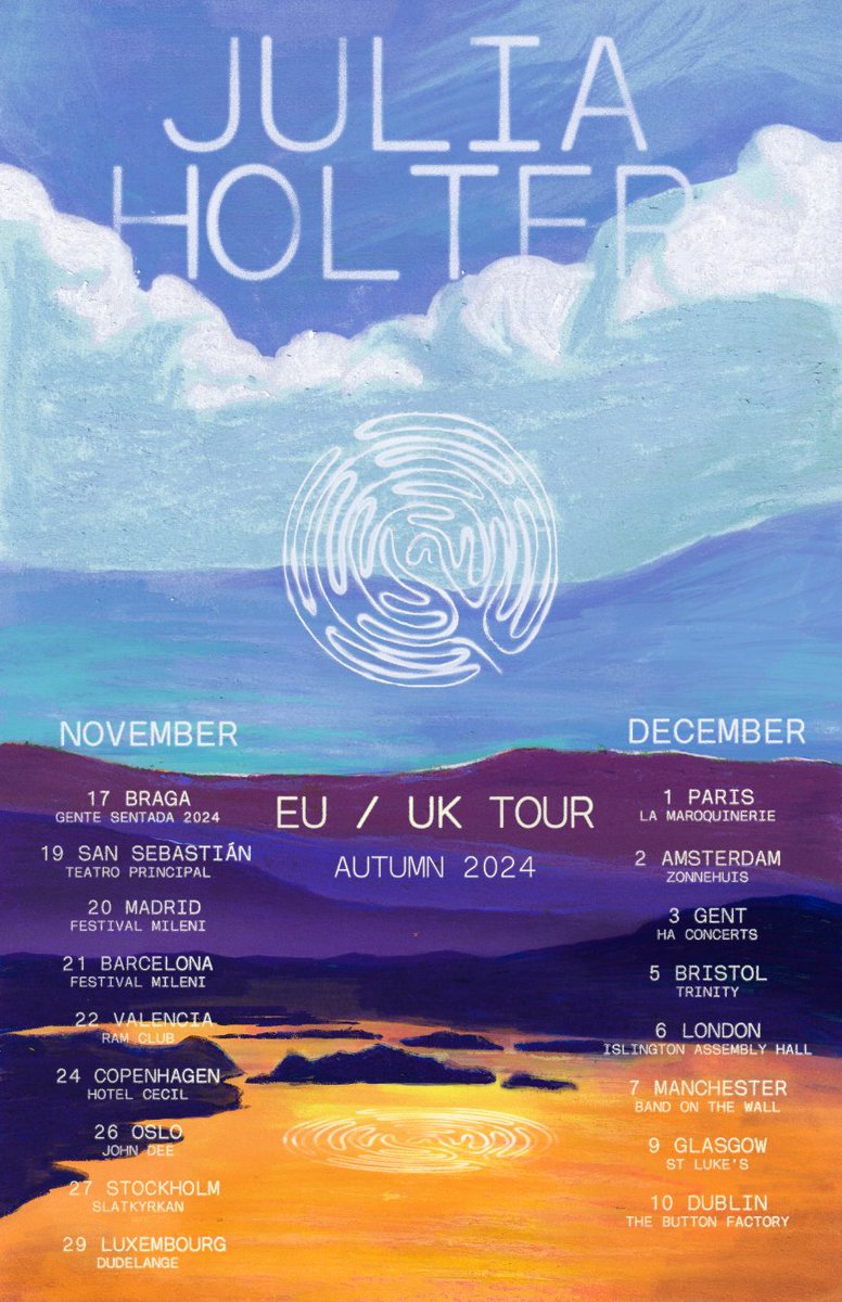 Autumn tour in EU/UK! tickets on sale tomorrow (Friday) 10:00 UK time and 11:00 CEST juliaholter.com featuring band of greats @tashiwada @Beth_Goodfellow Dev Hoff, and Kenny Gilmore