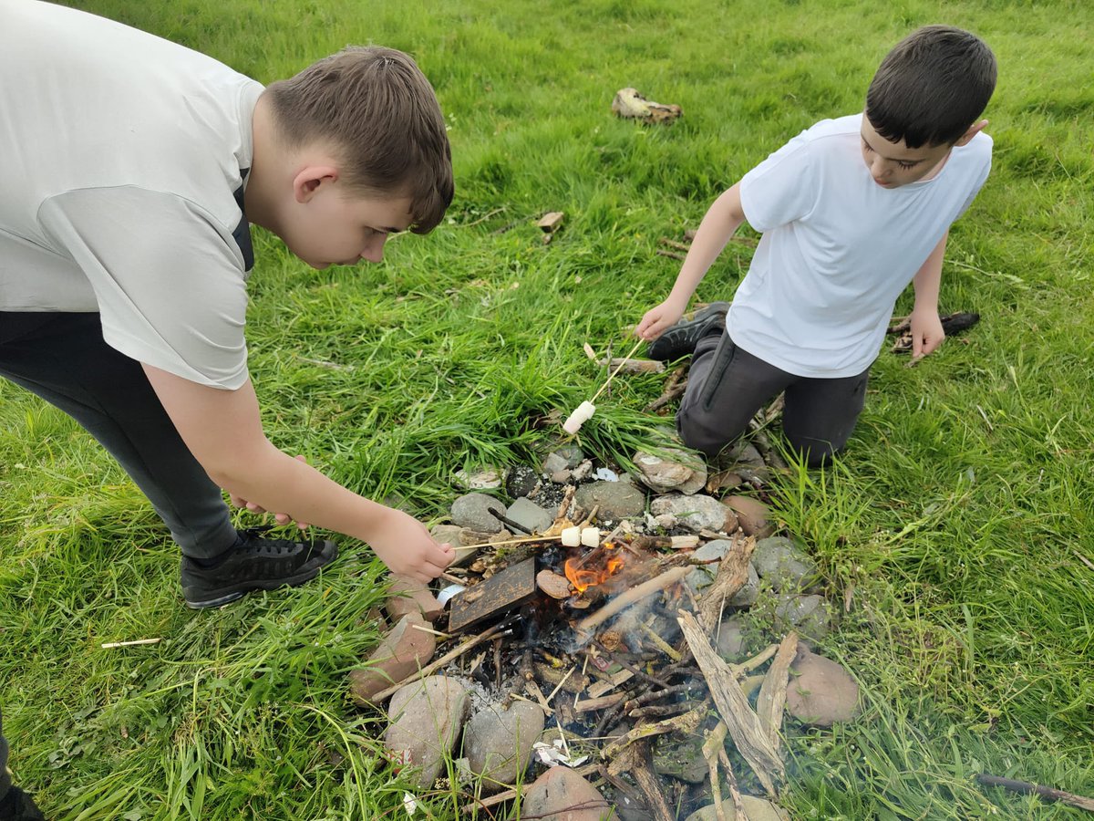 Great day had by all @OLSPHigh making some mosaic's with items found on the beach then we even toasted marshmallows on the fire! @EdScotLfS @KSBScotland #outdoorlearning #teamolsp @WDCEducation
