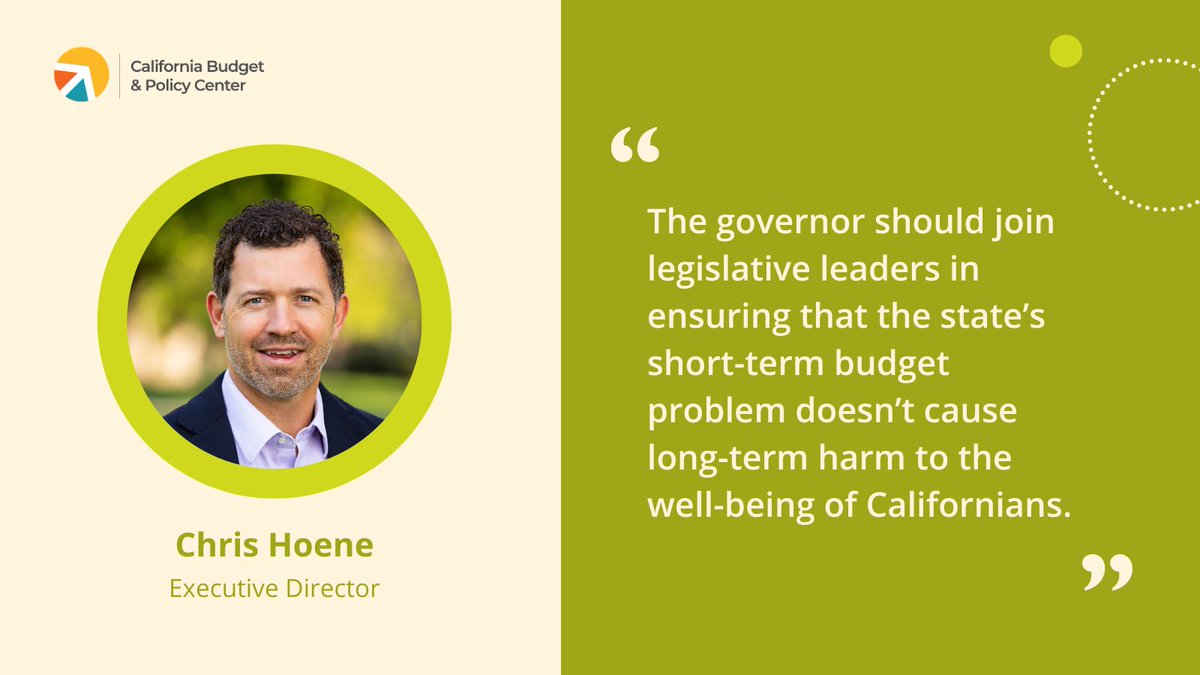 California Budget & Policy Center (@calbudgetcenter) on Twitter photo #CABudget Update: Yesterday, #CALeg leaders announced a joint legislative budget plan.
🧵 Overall, the Legislature’s plan takes a more responsible approach to resolving the state’s budget deficit & improves on the governor’s May Revision by rejecting many harmful cuts. #CABudget Update: Yesterday, #CALeg leaders announced a joint legislative budget plan.
🧵 Overall, the Legislature’s plan takes a more responsible approach to resolving the state’s budget deficit & improves on the governor’s May Revision by rejecting many harmful cuts.