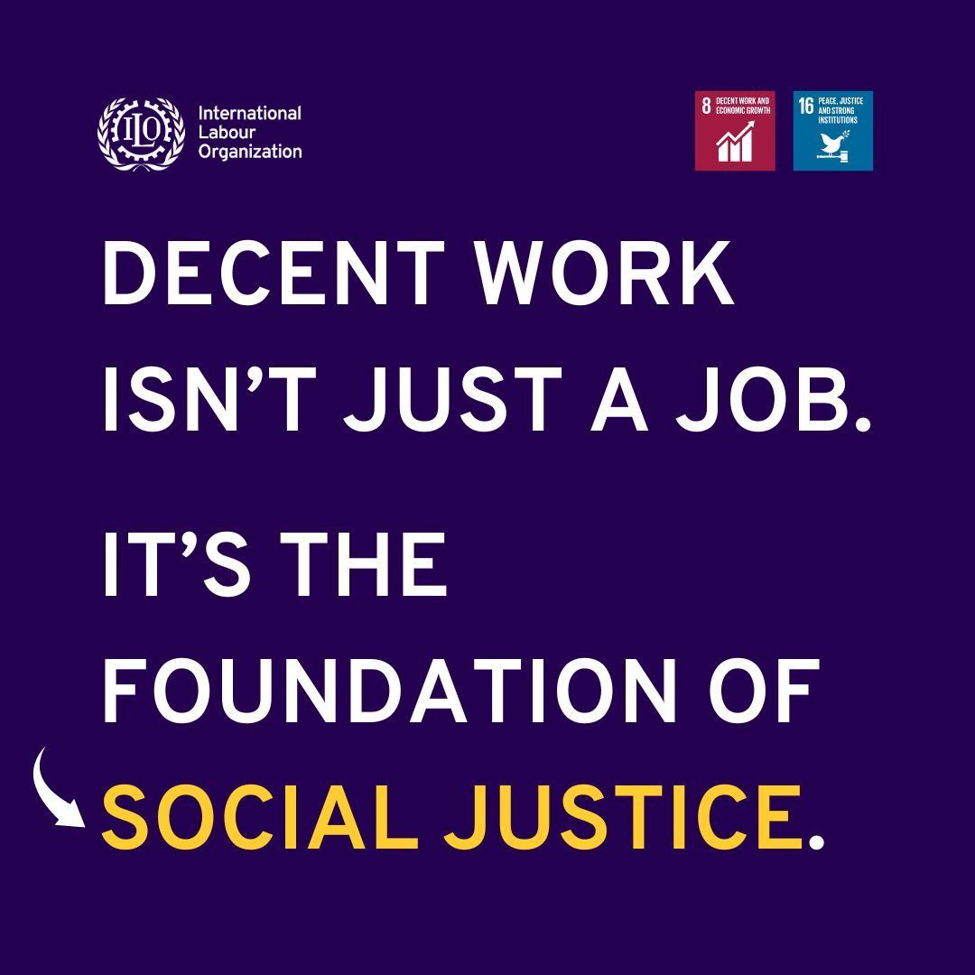 #SocialJustice for all means:

✅Access to quality education

✅Decent job opportunities

✅Universal social protection

Ahead of #ILC2024 next week in Geneva, find out how @ilo works to advance social justice and promote #DecentWork👉 ilo.org