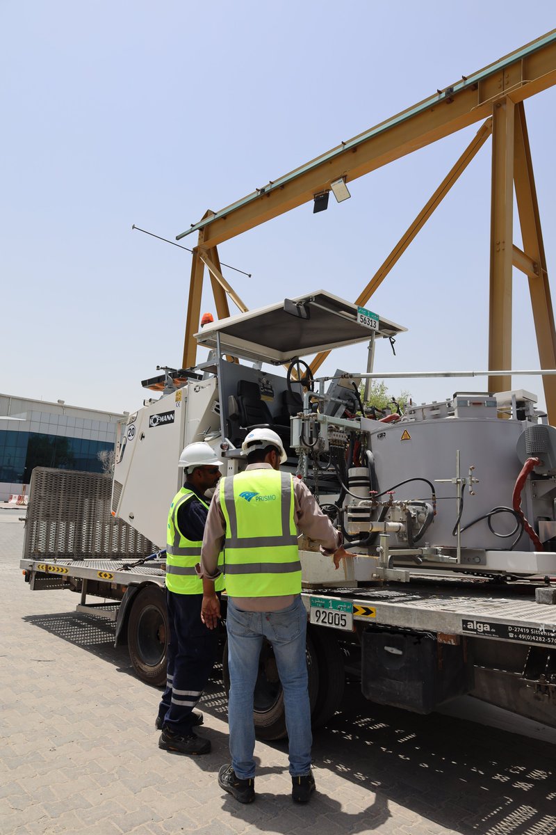 #ThrowbackThursday to when our PRISMO HOFMANN road marking machines arrived in Dubai! This moment marked a significant step forward in our journey towards enhancing precision and efficiency in our road marking projects. #Prismo #roadmarking #roadsafety #hofmann
