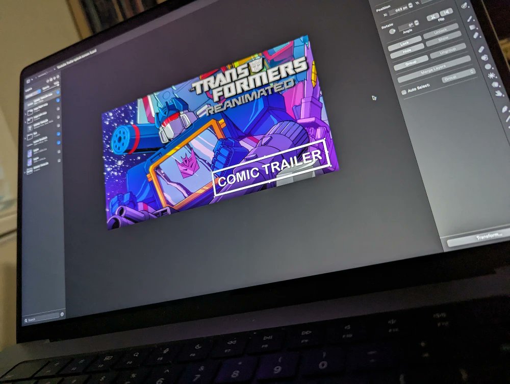 Making The Trailer Thumbnail

Its less than a week till Transformers: REANIMATED 59.  Today I'm working on the video thumbnail in @pixelmator to be used on places like Youtube.

#TransformersReanimated @Skybound @ImageComics @Hasbro #comics #soundwave
