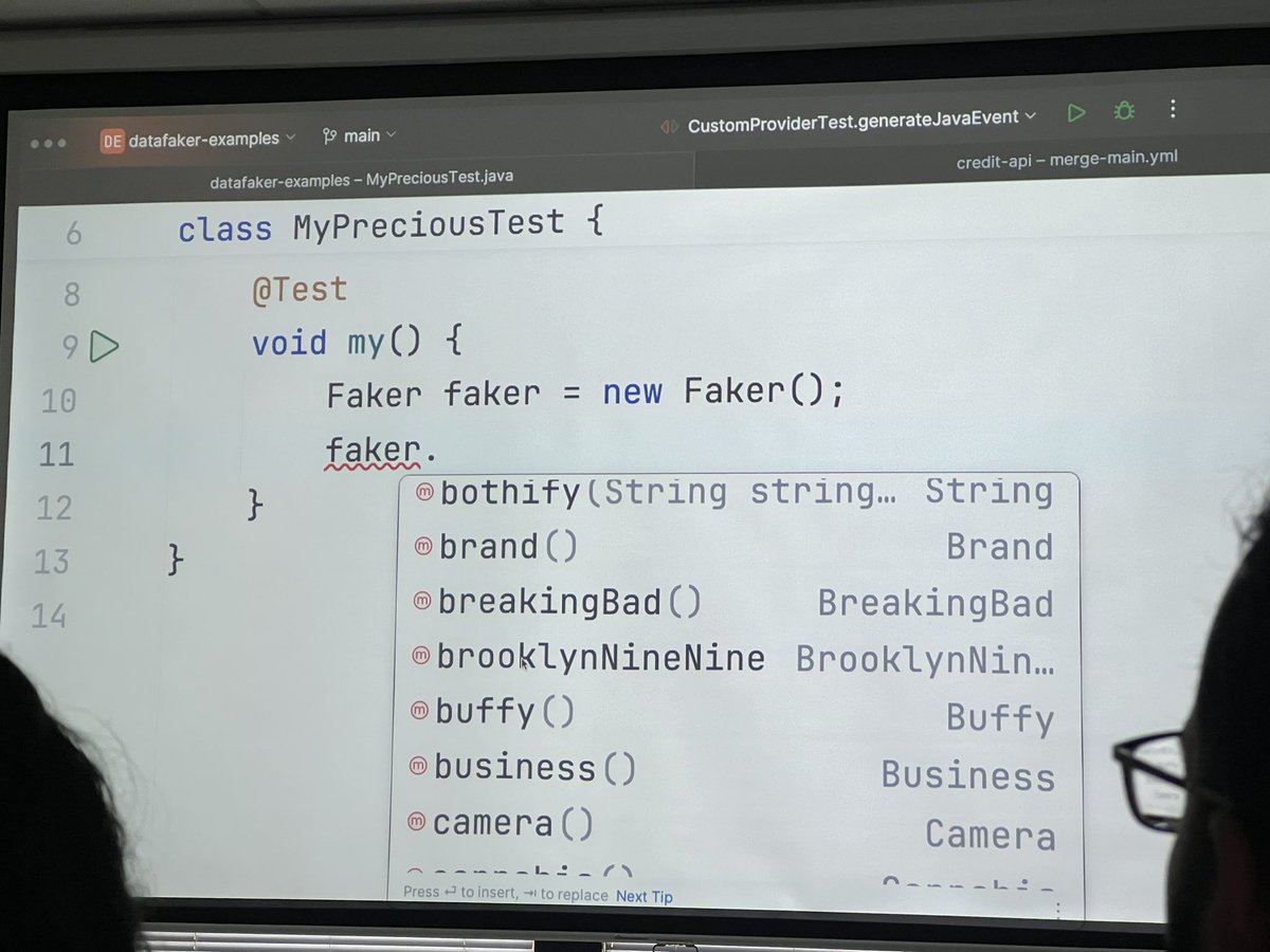 KoTurk77's tweet image. @eliasnogueira faking! 🤣 

Generating testdata with #datafaker. Pretty handy to generate your testdata. 

Even BreakingBad and BackToTheFuture testdata  🙌 @utrechtjug @jdriven_nl