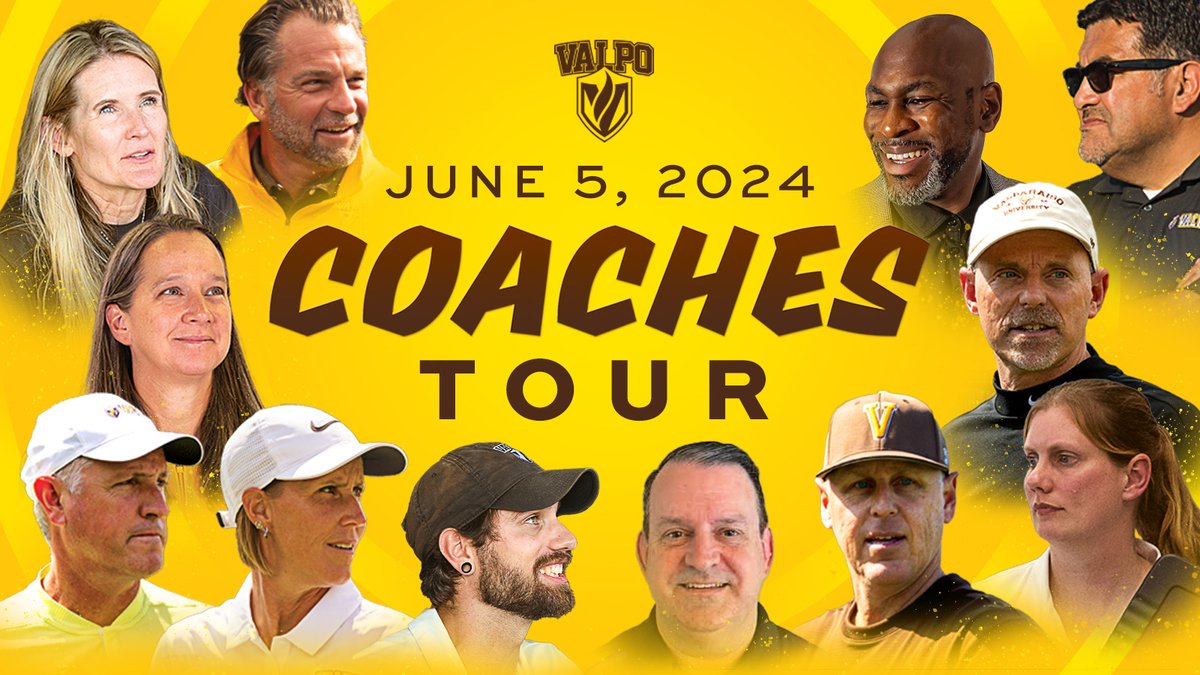 The 2024 Valpo Athletics Head Coaches Bus Tour is next week! 🚌 Community Breakfast and Q&A, 8:45 a.m., Aberdeen Manor 🚌 Live Radio Show, 11:30 a.m., Catch Table and Tap 🚌 Community Meet and Greet, 5:30 p.m. Zao Island DETAILS: bit.ly/CoachesTour2024 #GoValpo