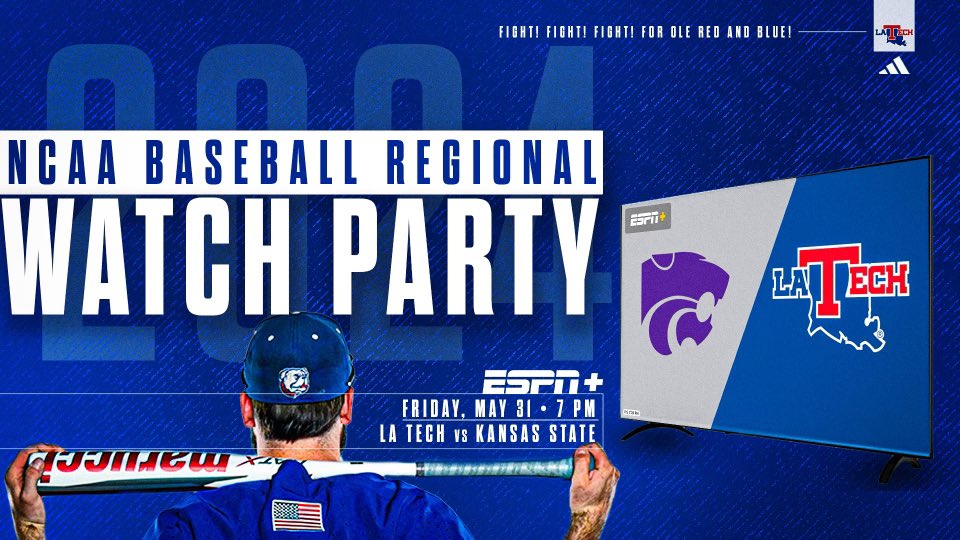 Cant make it Fayetteville? Cheer on the Diamond Dogs at a watch party near you! Info at link below. Hosting a party in your area? Reply with details and we’ll add it to the lineup. Wherever you watch, be sure to tag @latechalumni & @LATechSports LATechAlumni.org/bsbwatch24