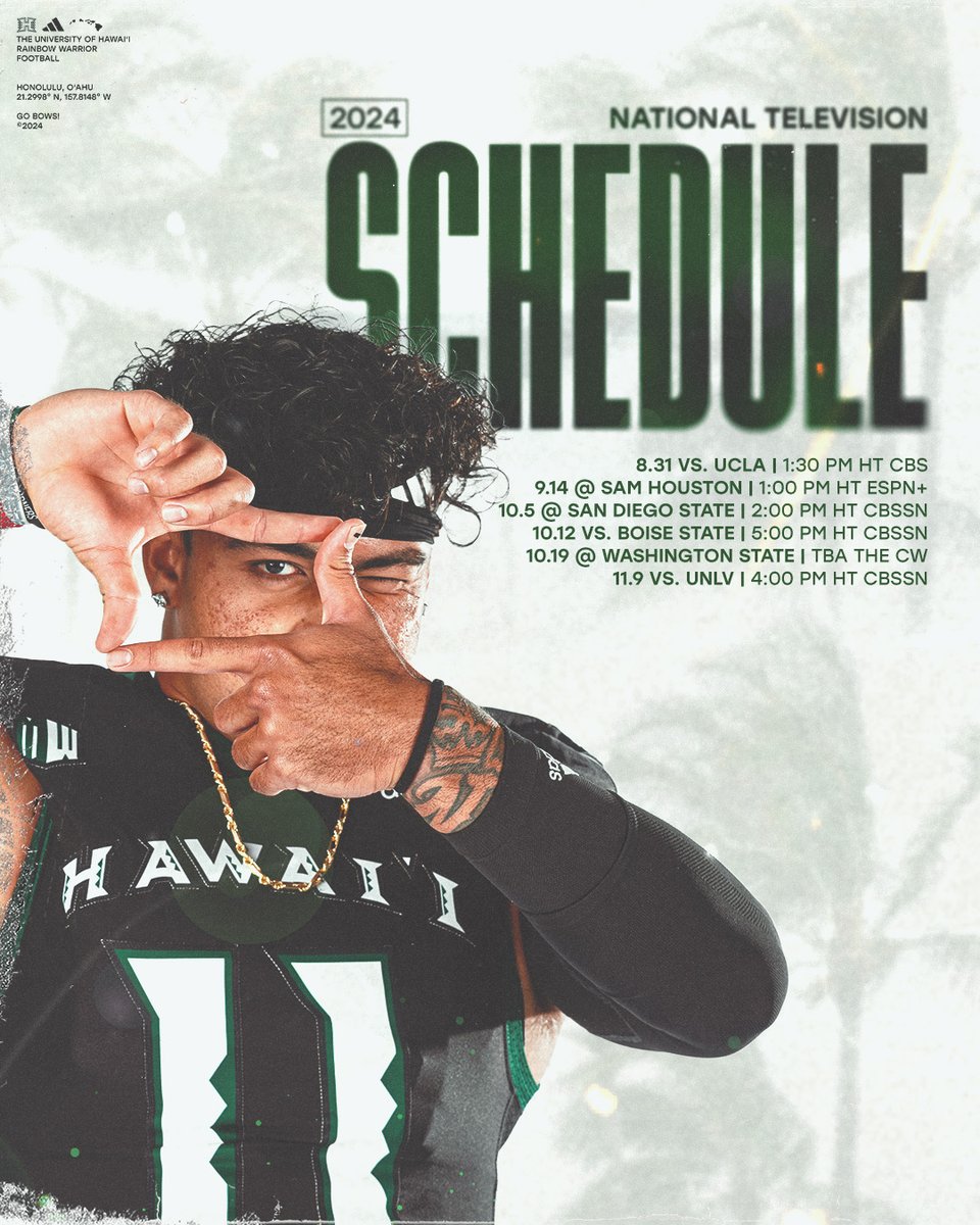 Get ready... TV networks for six of our games are set, starting with an appearance on CBS for our game against UCLA on Aug. 31! #BRADDAHHOOD x #GoBows