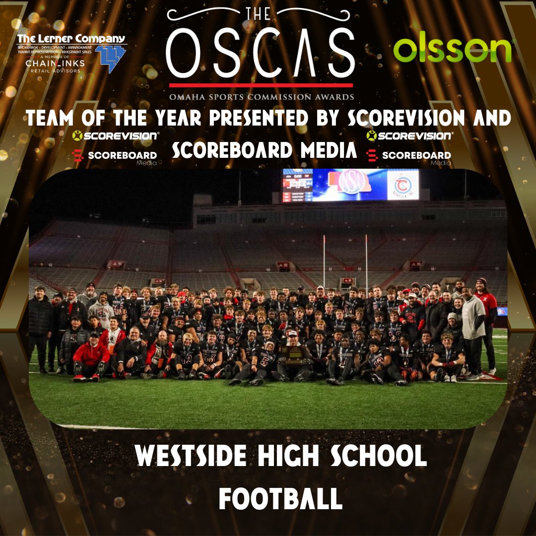Congratulations to Westside High School Football for being named your 2024 Team of the Year 
#OSCAS <a href="/WHS_WarriorFB/">Omaha Westside Warrior Football</a>