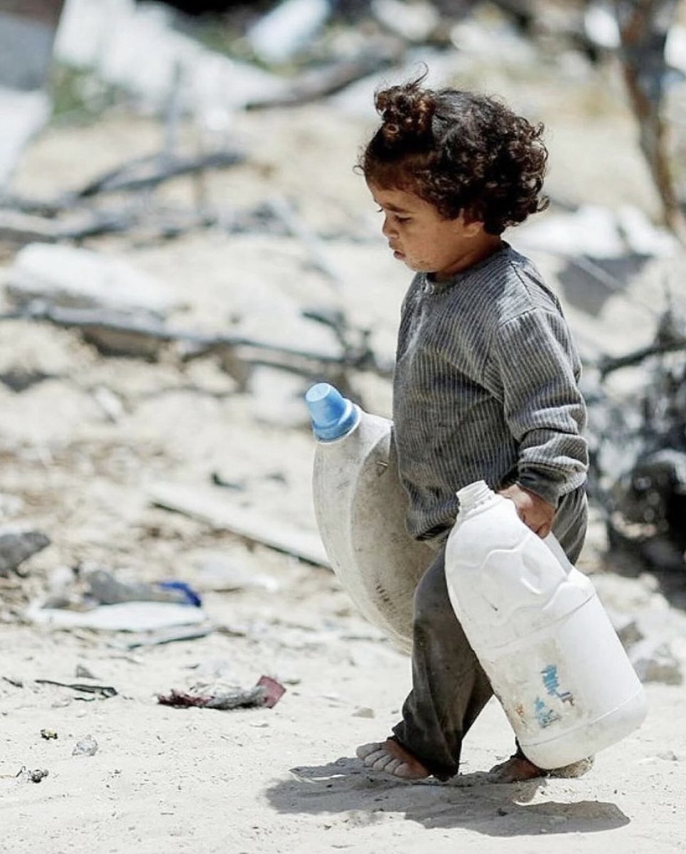 LillyRuba's tweet photo. #Rafah
#RafahOnFıre
#RafahtaSoykırımVar
#boycottTF1
#SpeakYourselfBTS
#하이브는시오니스트를퇴출하라

What fault does this little girl have to walk alone barefoot desperately searching for water? https://t.co/apoMXCLrw7