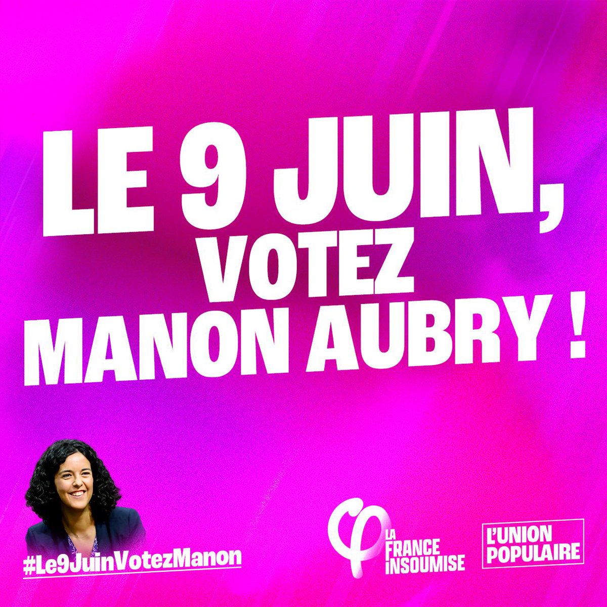 Ce soir on retrouve @ManonAubryFr dans le débat sur Cnews. #Le9JuinVotezManon 🔥