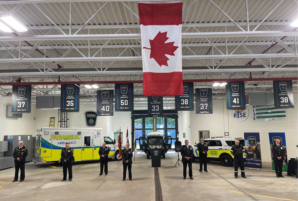 District of Muskoka (@districtmuskoka) on Twitter photo We are celebrating our paramedics with the first Retirement Row banner ceremony
Honouring:
Jerry-50 yrs
Kenneth-38 yrs
David-38 yrs
Robert-37 yrs
Daniel-35 yrs
Steve-40 yrs
Mark-33 yrs
Stephen-37 yrs
Juergen-41 yrs
These banners inspire current and future paramedics <a href="/MuskokaPS/">Muskoka Paramedics</a> We are celebrating our paramedics with the first Retirement Row banner ceremony
Honouring:
Jerry-50 yrs
Kenneth-38 yrs
David-38 yrs
Robert-37 yrs
Daniel-35 yrs
Steve-40 yrs
Mark-33 yrs
Stephen-37 yrs
Juergen-41 yrs
These banners inspire current and future paramedics <a href="/MuskokaPS/">Muskoka Paramedics</a>