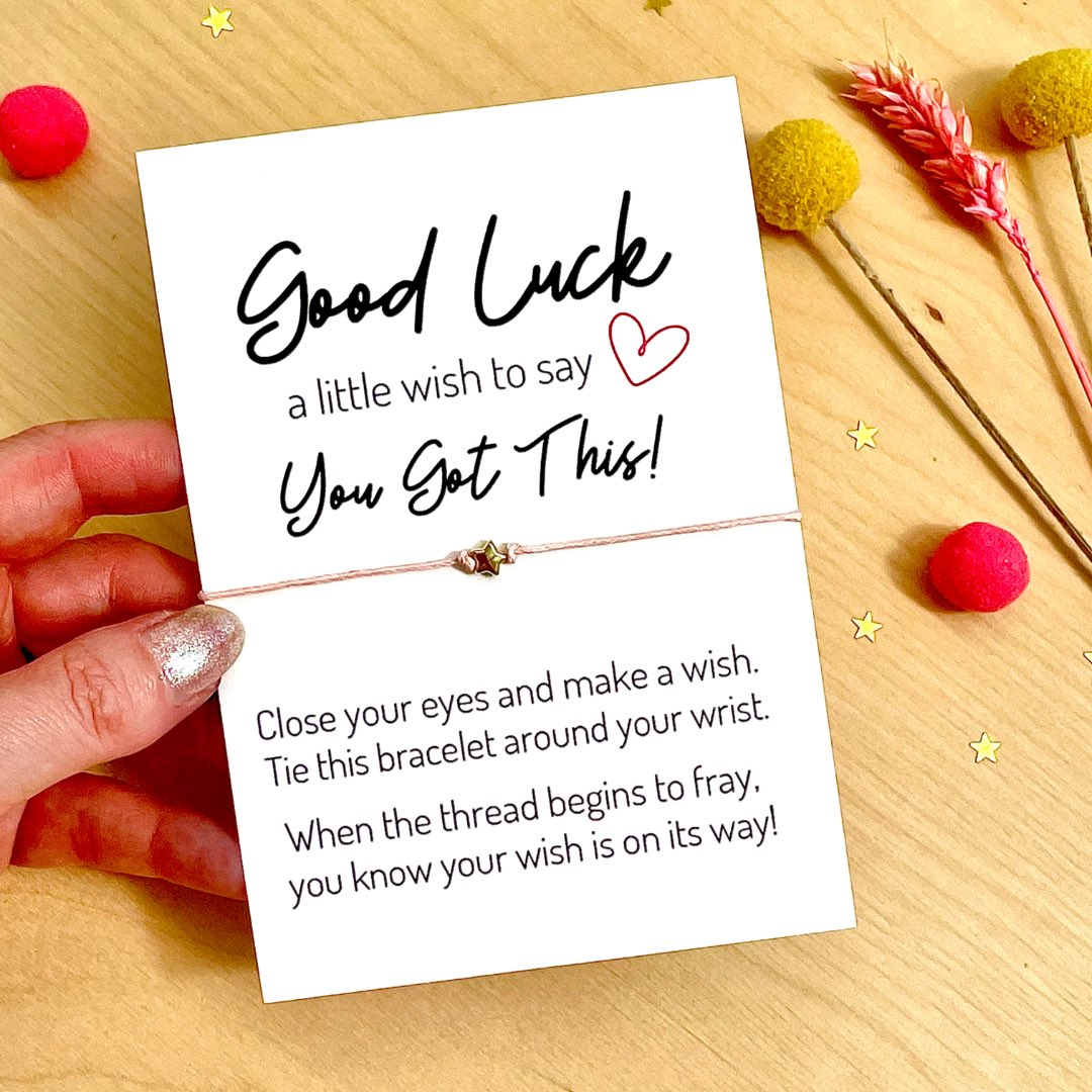 Cute little “Good Luck: You Got This!”wish bracelet gift ⭐️⭐️⭐️

#WomanInBizHour #GoodLuck #YouGotThis #giftforher #giftsforfriend #daughtergift #examhelp #etsyfinds #etsygifts #shopindie #ThursdayThought 

etsy.com/shop/janebprin…