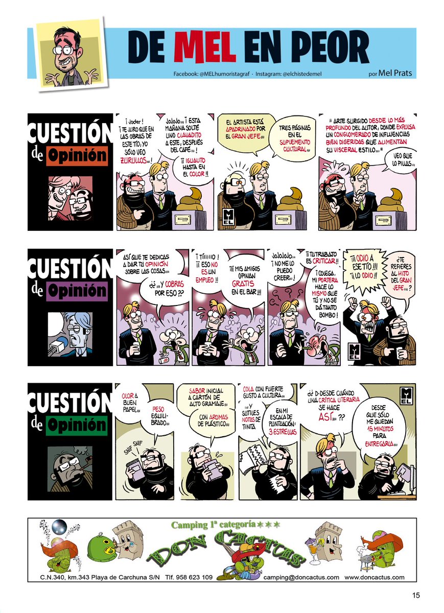 Como casi todo en la vida, es CUESTIÓN DE OPINIÓN, otra joya del humor gráfico habitual en el #batracioamarillo, por <a href="/ElChisteDeMel/">Mel Prats</a> 
Recibe 3 números por correo, con 100 risas de garantía, Dále aquí: payhip.com/b/joH7J 

#humorgráfico #cómics #tebeos #sátira #motril