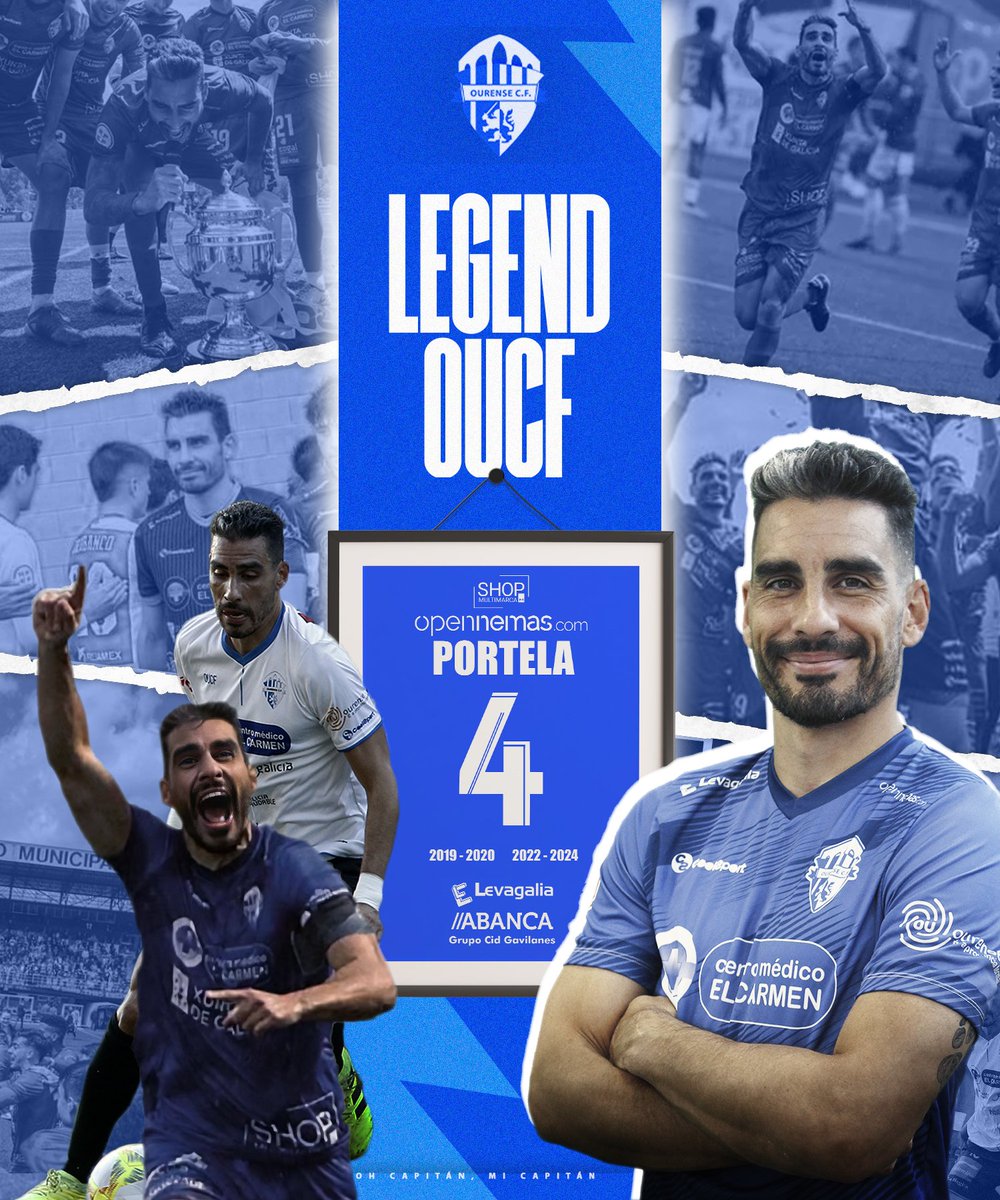𝗢𝗙𝗜𝗖𝗜𝗔𝗟 | 𝙁𝙞𝙣 da etapa de Portela <a href="/Portt_4/">Daniel Portela</a>  no #OUCF 
Un dos xogadores que aportan moito máis que ⚽ nun clube. 
Lenda 🎩 do fútbol ourensán que tivemos a sorte de desfrutar o que desexamos o mellor no futuro.

Sempre no noso 💙 #Legend 

#XuntosporOUrense #CamiñoOUCF