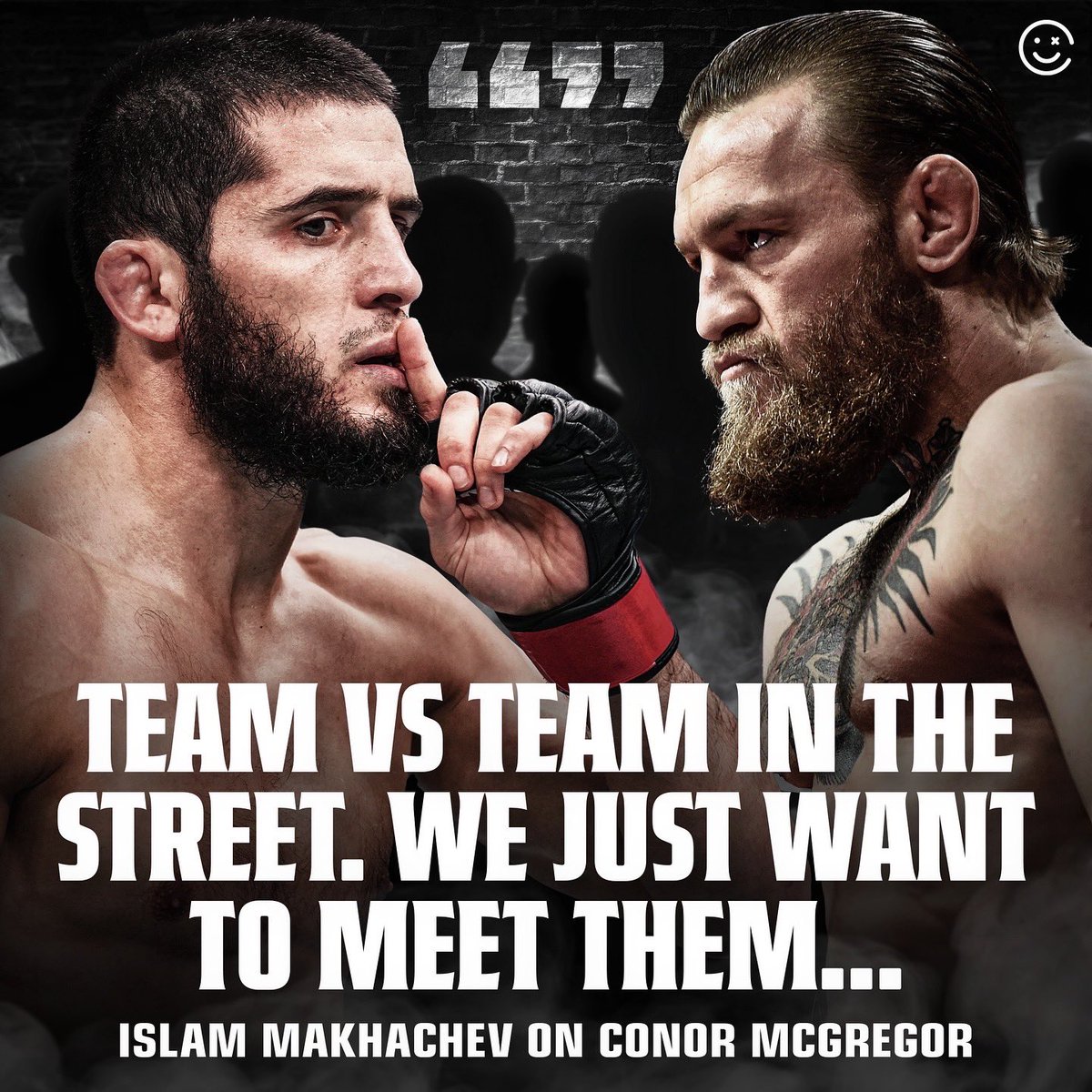 HappyPunch's tweet image. Islam Makhachev wants a Team vs Team street fight with Conor McGregor 😳