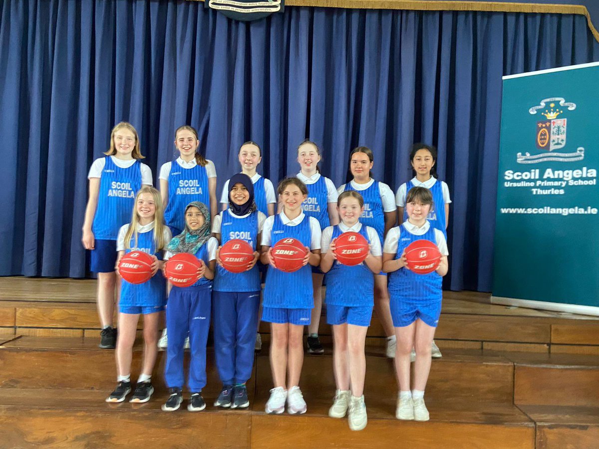 ScoilAngela's tweet photo. We had a great morning at the Margaret Curran Memorial Basketball Blitz in @presprimarythurles. We played some mighty matches and were delighted to be medal winners. #teachercolleague #remember #basketballfun 🏀🏀🏀 https://t.co/SFrMv7lqQM