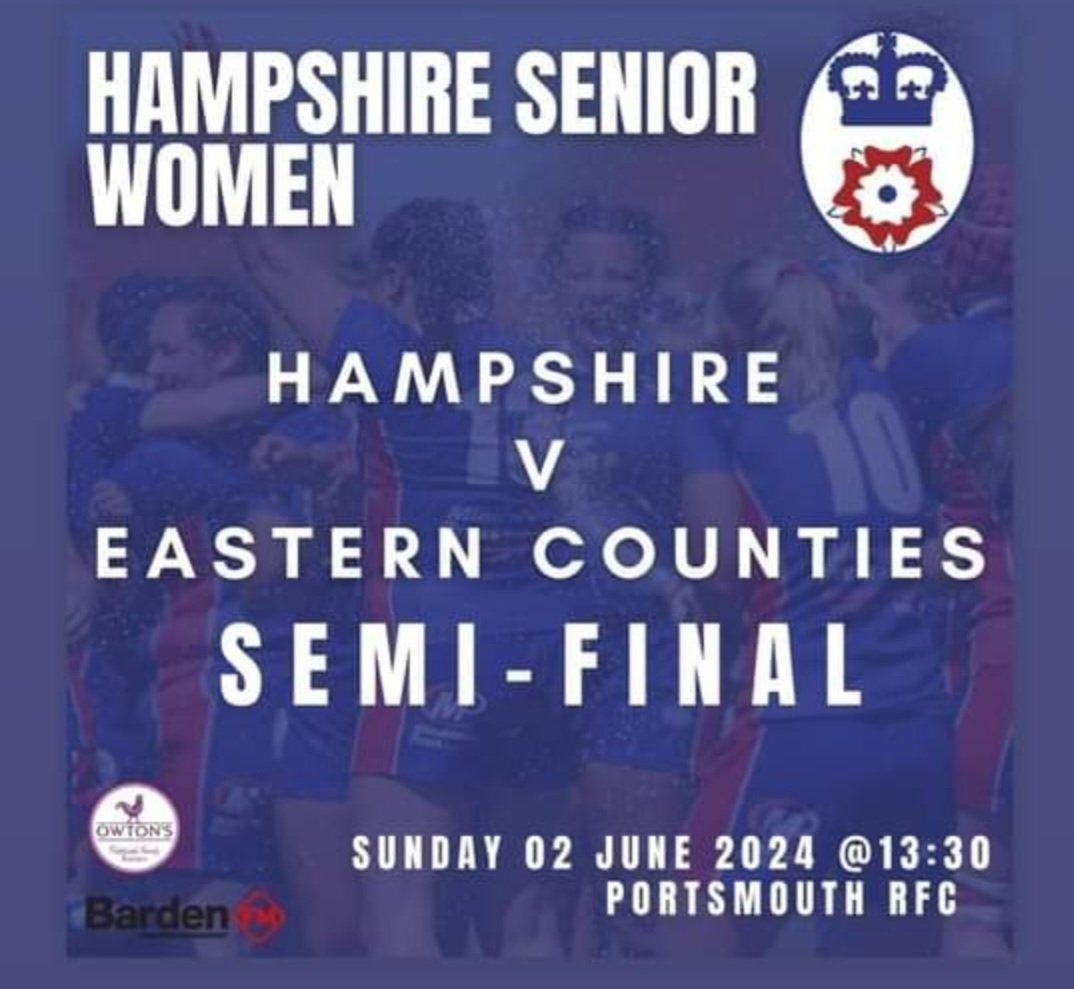 This Sunday we host the <a href="/HampshireRFU/">Hampshire RFU</a> women against <a href="/ECRURUGBY/">Eastern Counties RU</a> at Rugby Camp <a href="/portsmouthsport/">Portsmouth Sport</a> <a href="/HerGameTooRugby/">Her Game Too Rugby</a>