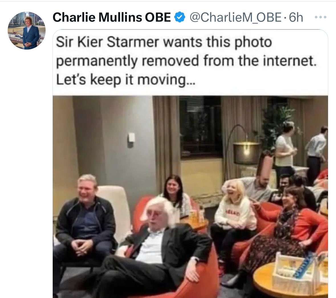 Shouldn’t Charlie Mullins OBE have his OBE permanently removed for posting this clear as day, fake as fuck bollocks?