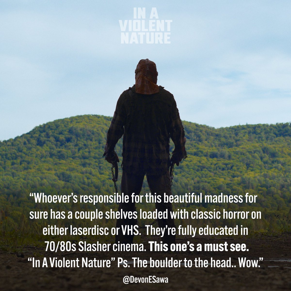 Some hot takes on our cold-blooded slasher 🔪🔪🔪 IN A VIOLENT NATURE is in theaters now! @DevonESawa 
 inaviolentnature.com