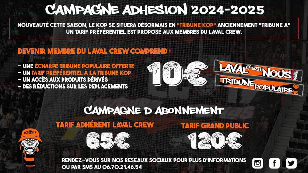 LavalCrew's tweet image. ⚫️🟠Nouvelle saison, nouveaux objectifs : rejoignez nous tous en tribune A pour faire vivre la ferveur Lavalloise🟠⚫️